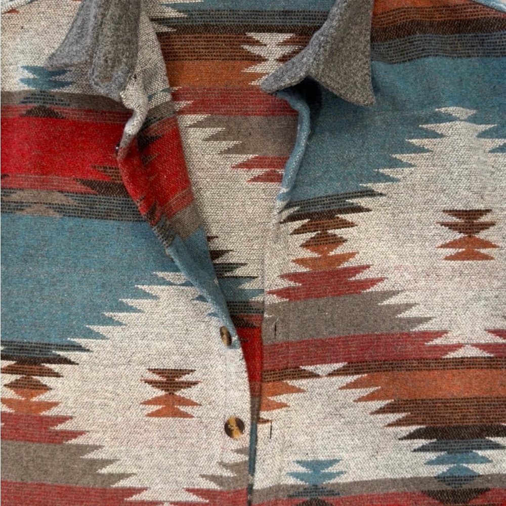 Source Unknown Geometric Pattern Jacket in Red, B… - image 3